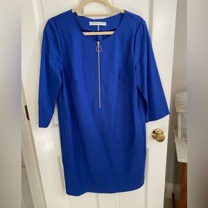 Trina Turk Blue Women's Dress with Zipper Detail